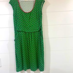 Boden green pocket dress with pink flowers